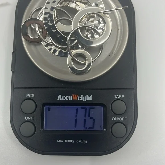 925 Sterling Silver Multi Circles Dangle Earrings Classic Look CII Mexico - Picture 3 of 9